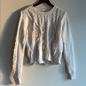 Ripped cable knit sweater from Silver Jeans Co!